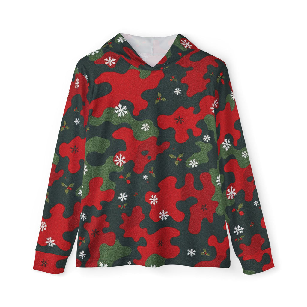 Holiday Camo Hoodie — Red & Green Christmas Patterned  Warmup Hoodie