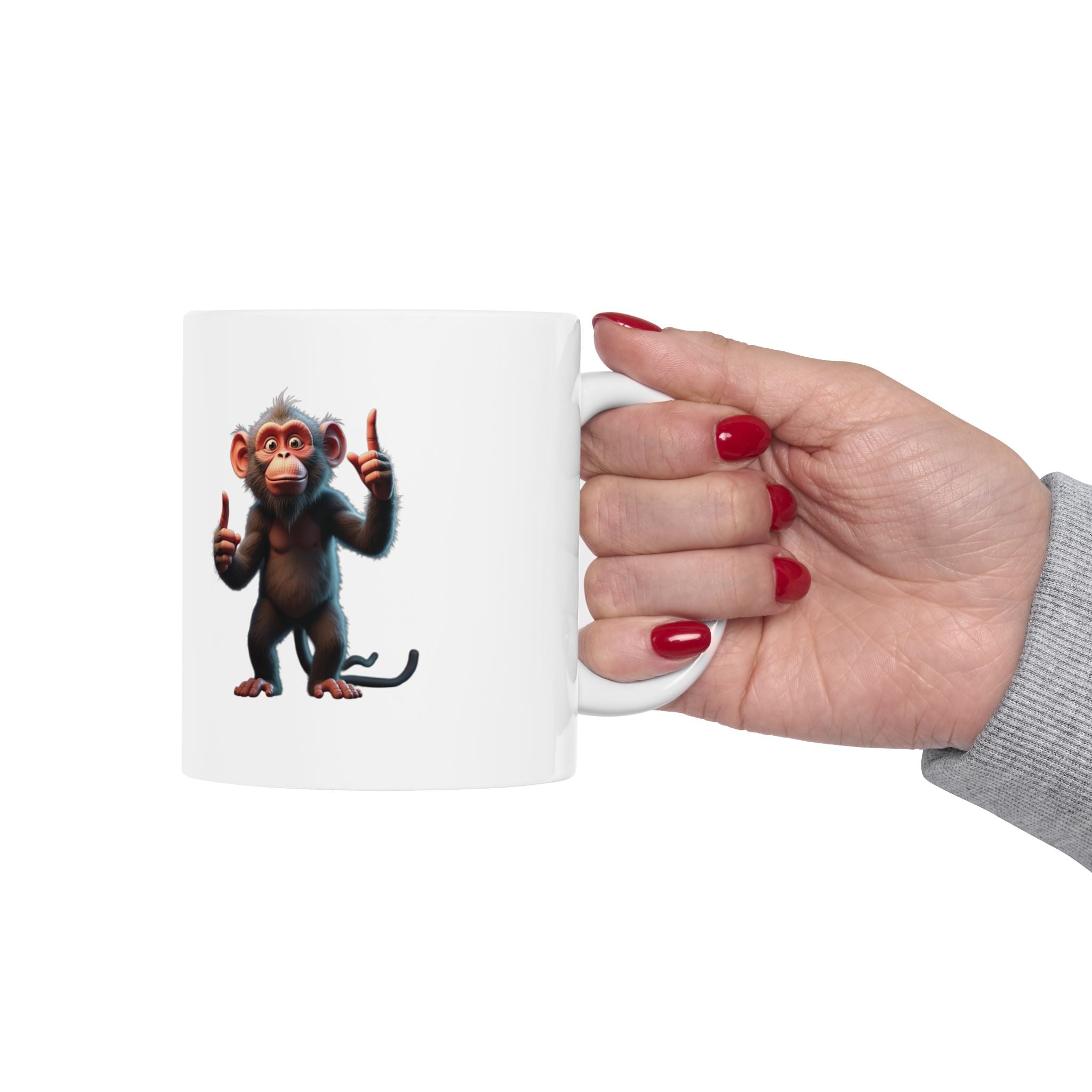 Funny Ceramic Mug with Cartoon Monkey Design - Perfect for Gifts, Collectibles, Home Décor, Office Humor, or Coffee Lovers 