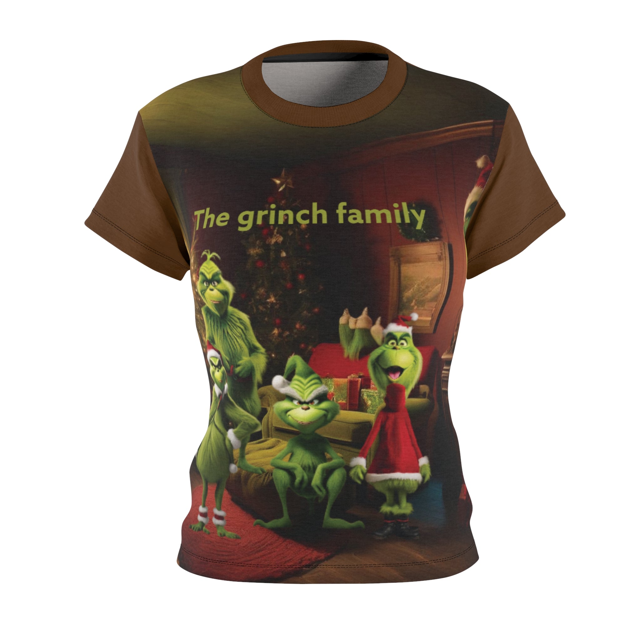 Woman Graphic Tee - Grinch Family AI Image