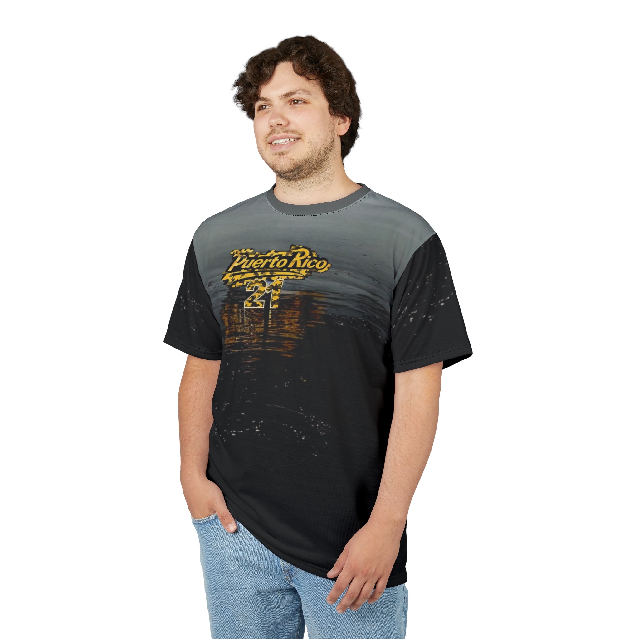 Camiseta unisex con diseño de atardecer de Puerto Rico, perfecta para vacaciones y verano.