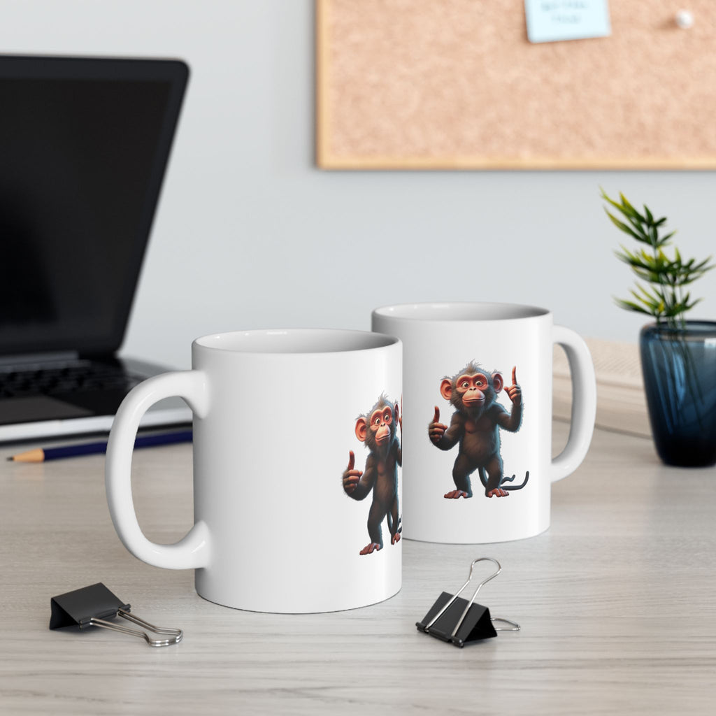 Funny Ceramic Mug with Cartoon Monkey Design - Perfect for Gifts, Collectibles, Home Décor, Office Humor, or Coffee Lovers