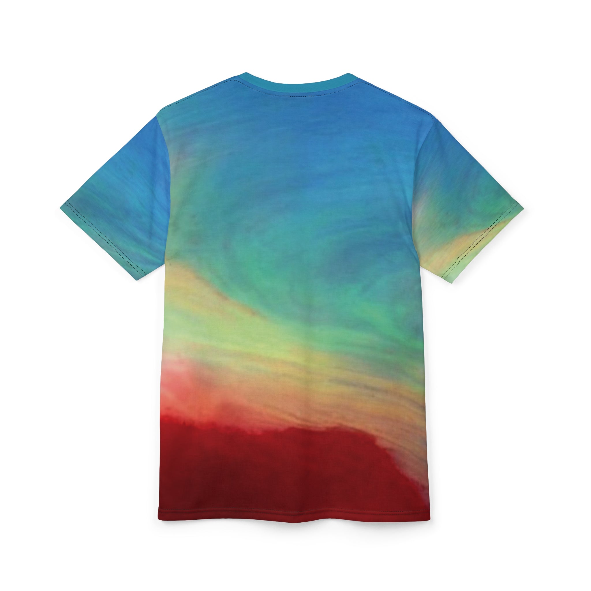Camiseta colombiana vibrante cortada y cosida