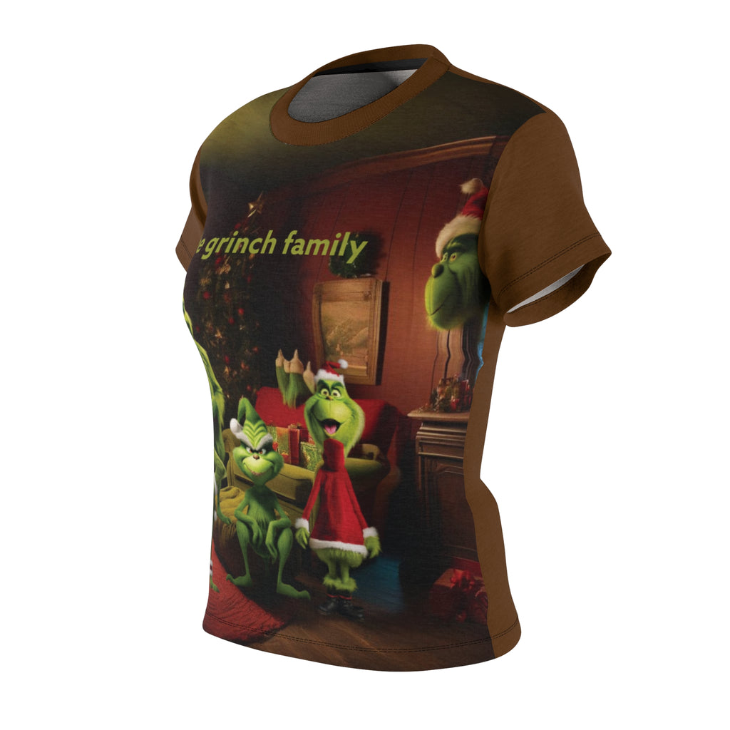Woman Graphic Tee - Grinch Family AI Image