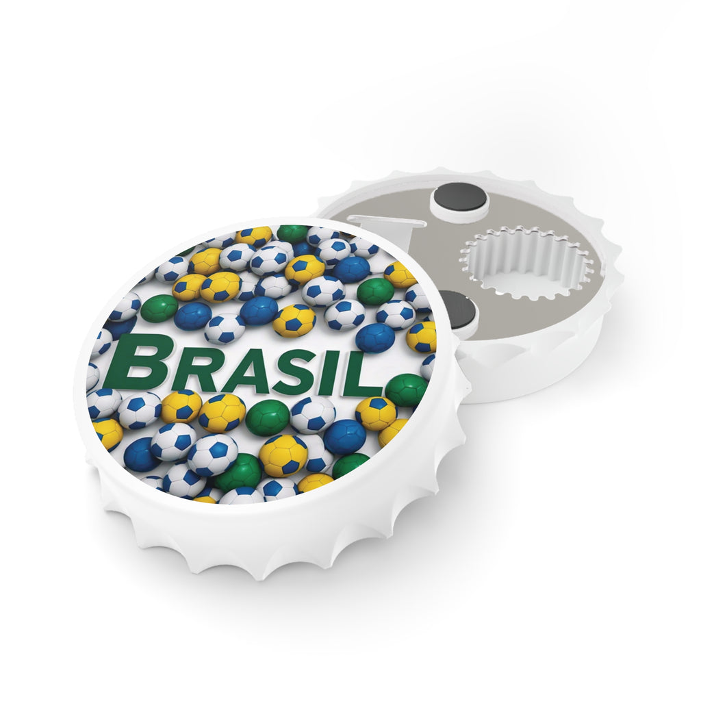 Brazilian soccer themed bottle opener - perfect for sports parties!