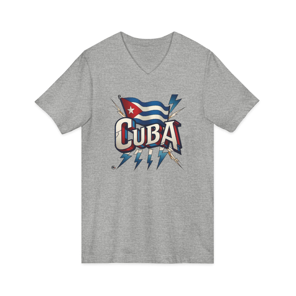 Camiseta cubana vintage con cuello en V