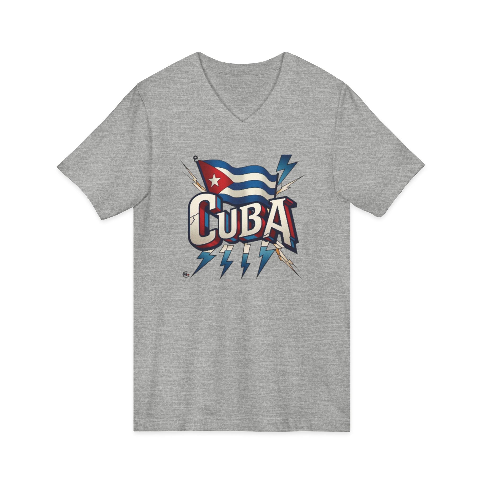 Camiseta cubana vintage con cuello en V