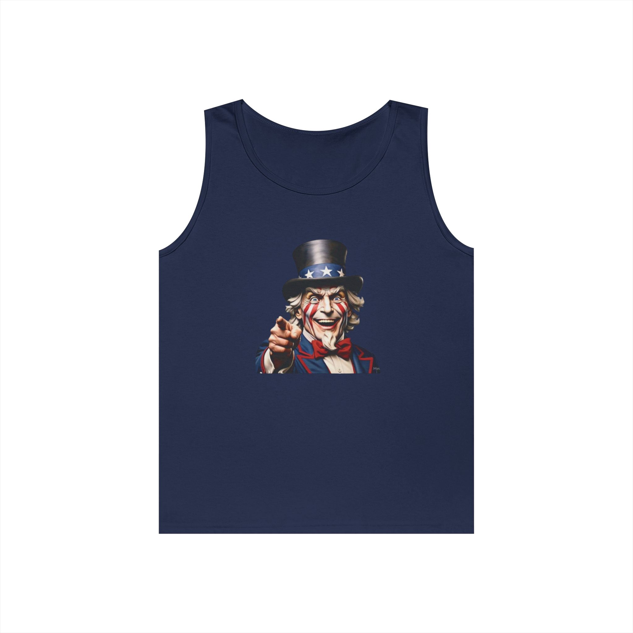 Vintage Uncle Sam Heavy Cotton Tank Top - Patriotic Independence Day Apparel