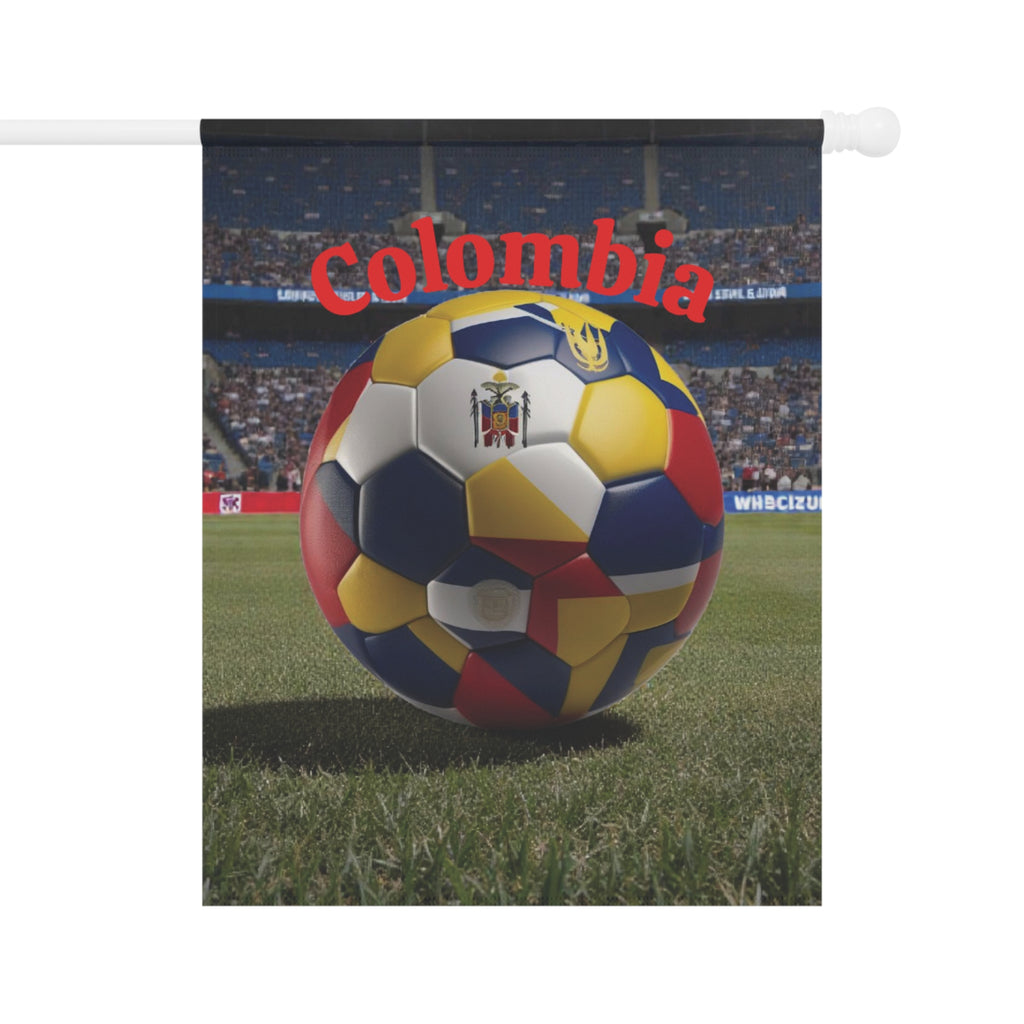 Colombia Soccer Garden Flag — Stadium Soccer Ball House Banner