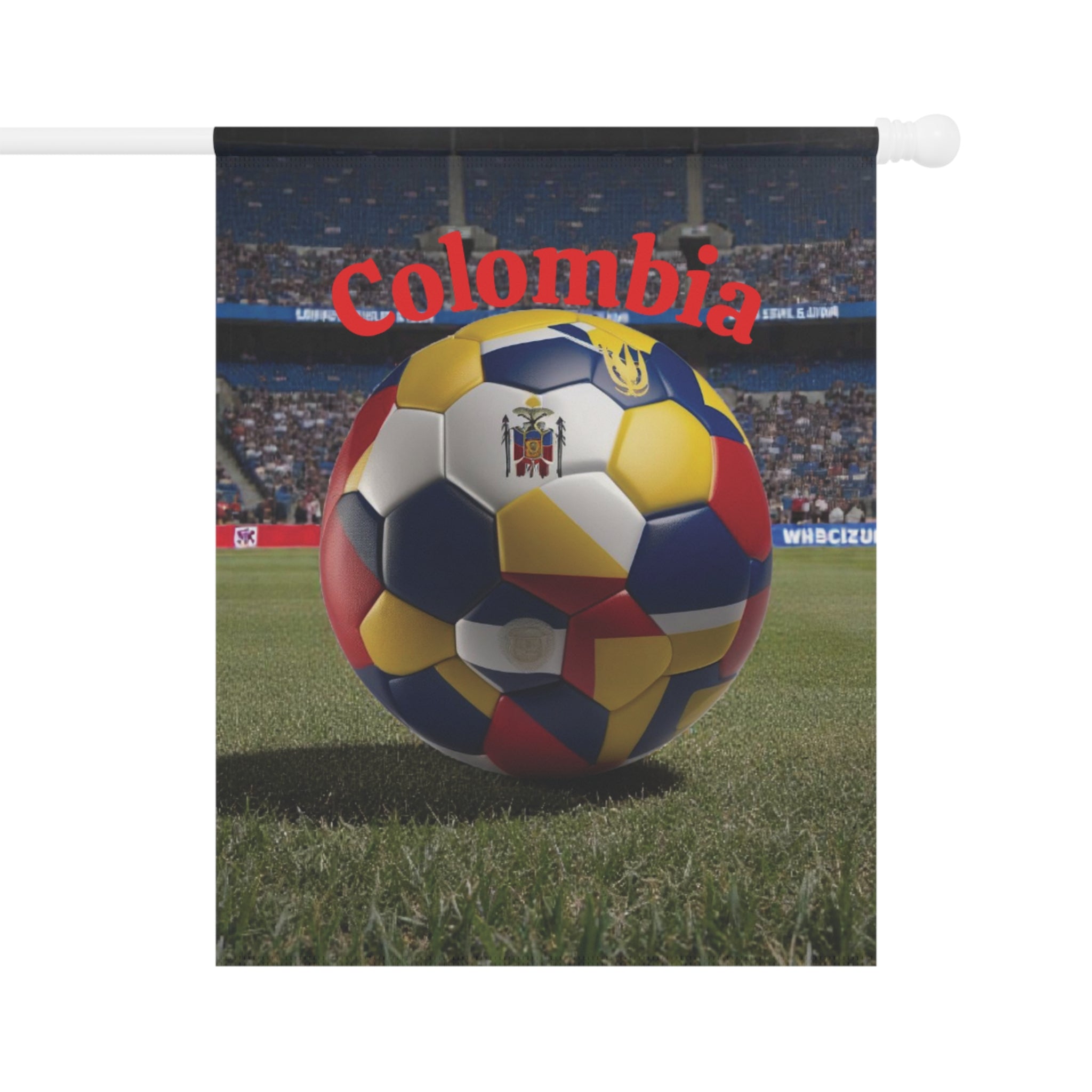 Colombia Soccer Garden Flag — Stadium Soccer Ball House Banner