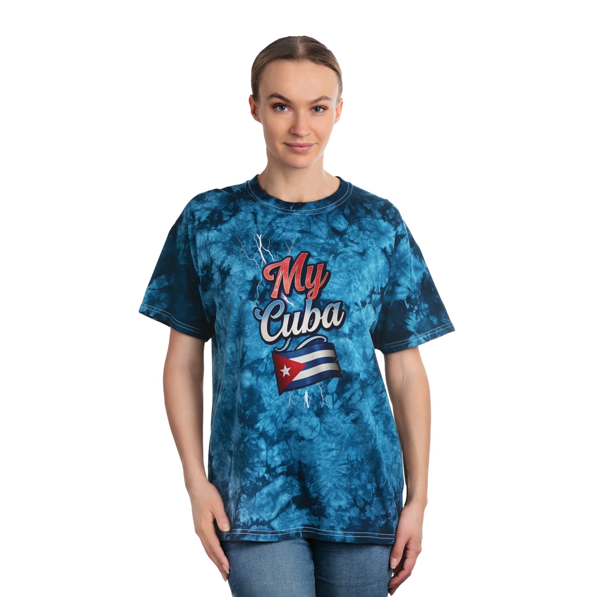 Camiseta tie-dye, camisa de cristales con diseño cubano - Inspirada en los años 60 y 90