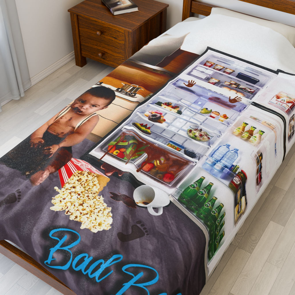 Velvet Plush Blanket - Funny Baby Mischief Design,  Bad baby brand