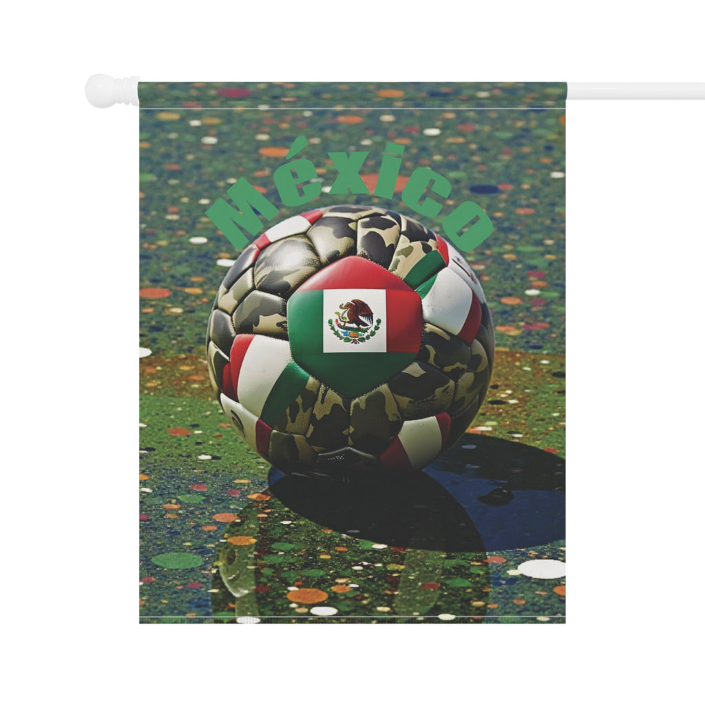 Mexico Soccer Ball Garden Flag — Patriotic Football Garden & House Banner