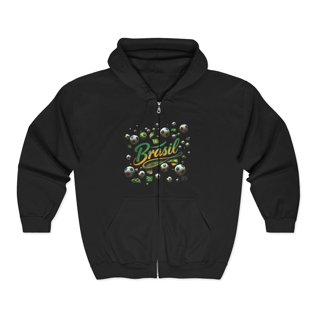 Moletom with hood and full zipper from Brazil Soccer