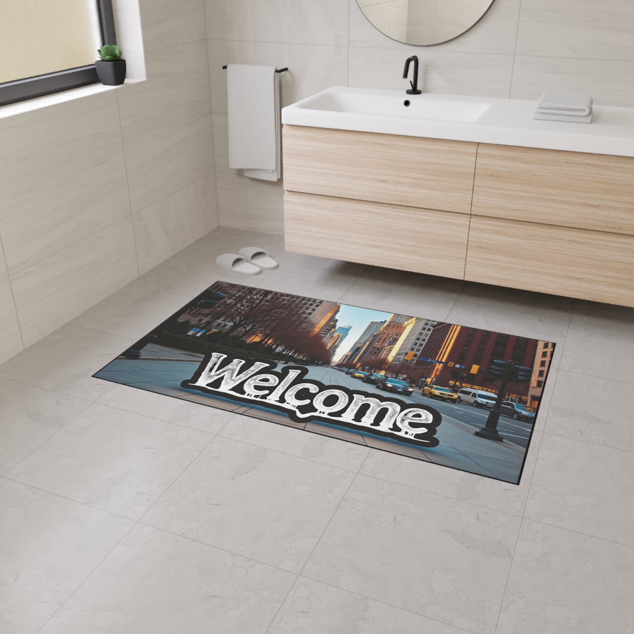 Charming Welcome Floor Mat for Home Entryway, Heavy Duty Exterior Doormat, Perfect for Housewarming Gifts, Seasonal Decor, [...] 