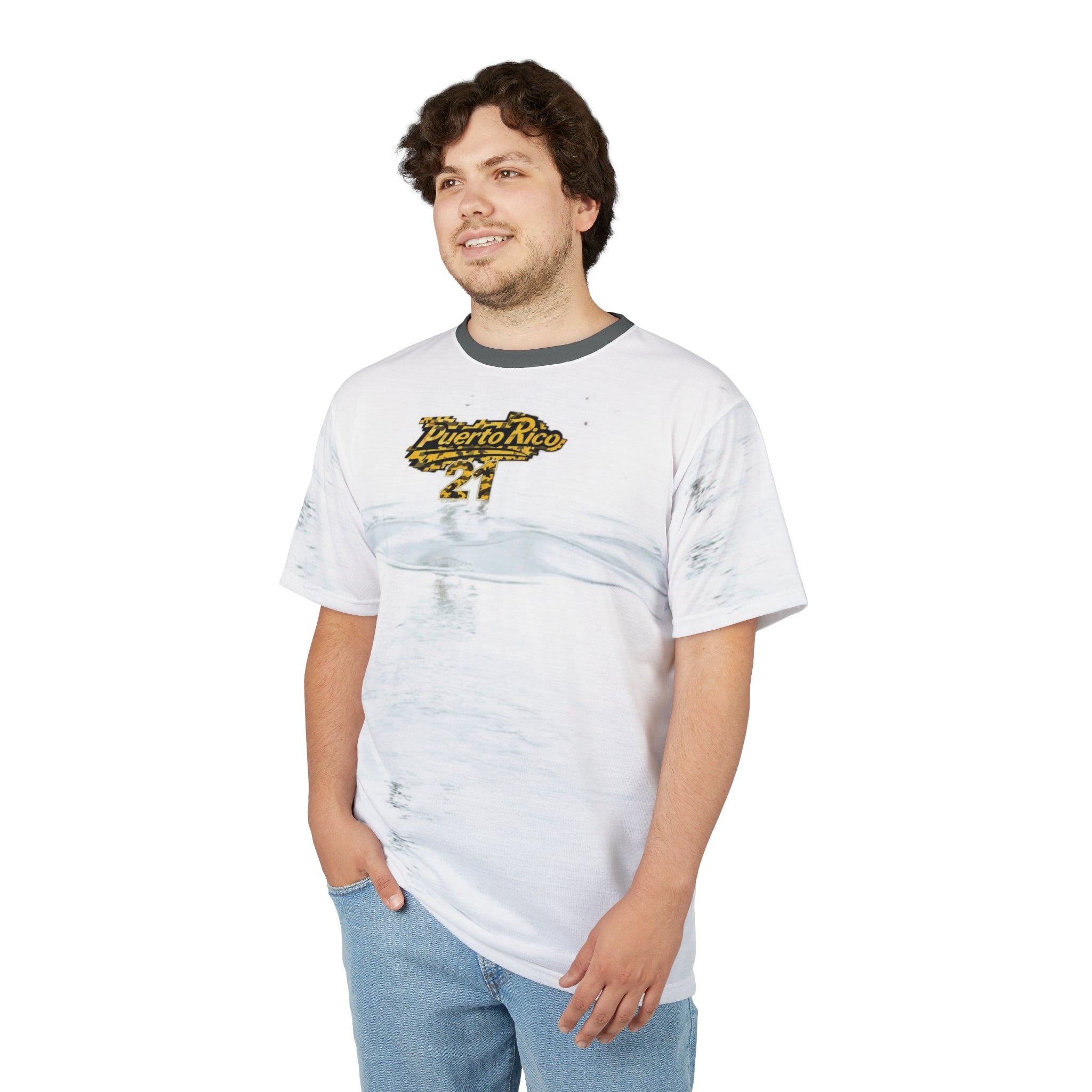 Camiseta unisex con temática acuática de Puerto Rico, cortada y cosida