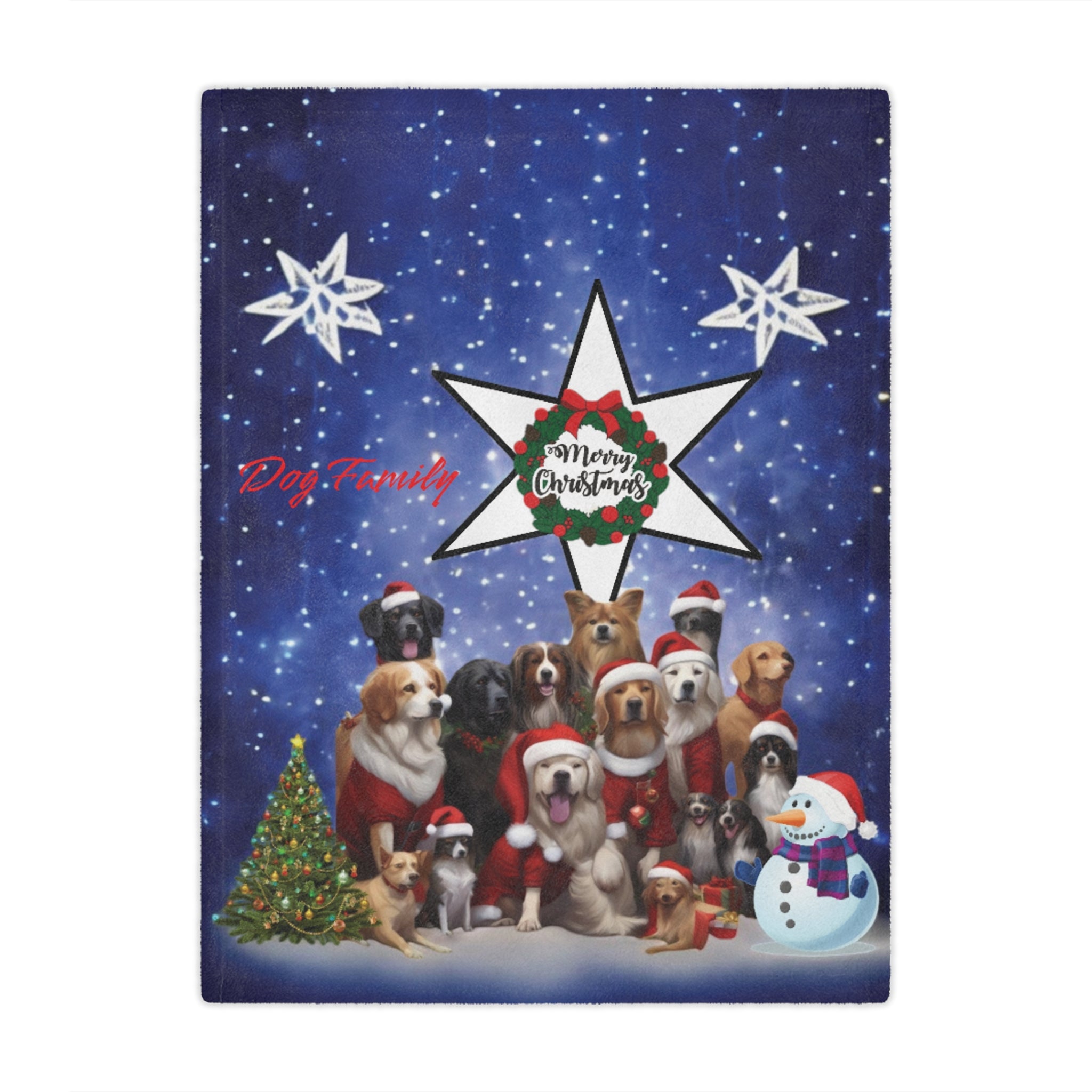 Microfiber Blanket - Cute Dogs Christmas Celebration
