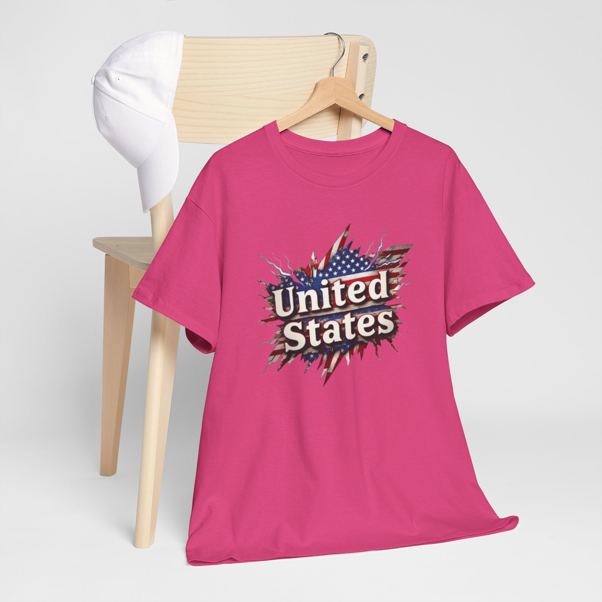 Patriotic USA Unisex Heavy Cotton Tee - American Flag Graphic