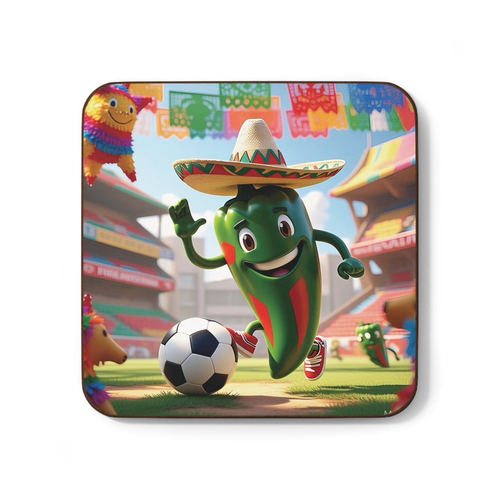 Posavasos Fiesta Soccer: divertidos posavasos de madera dura para fiestas y decoración del hogar