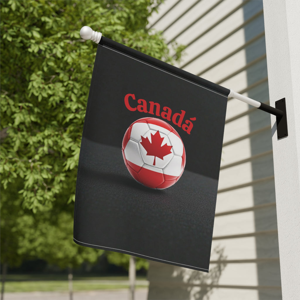 Canada Soccer Garden Flag – Maple Leaf Soccer Ball Garden Banner