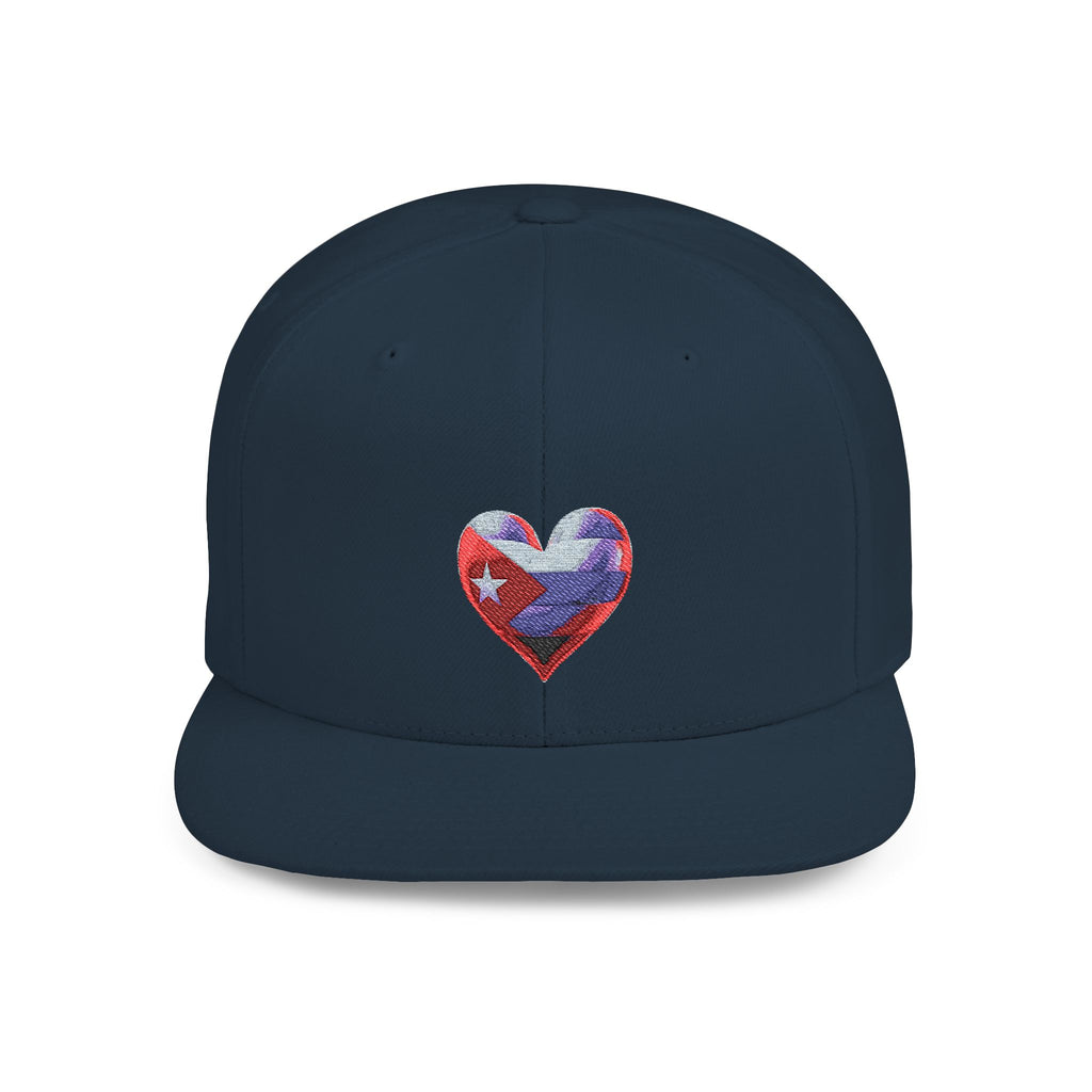 Gorra Snapback con diseño de corazón y bandera cubana - Talla para adultos