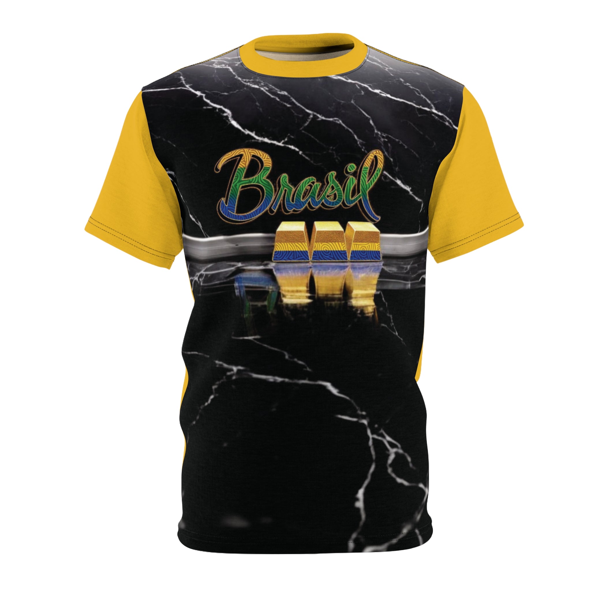 Colorful Brazil Unisex T-shirt with Cutting and Sewing – Moda Verão Tendência