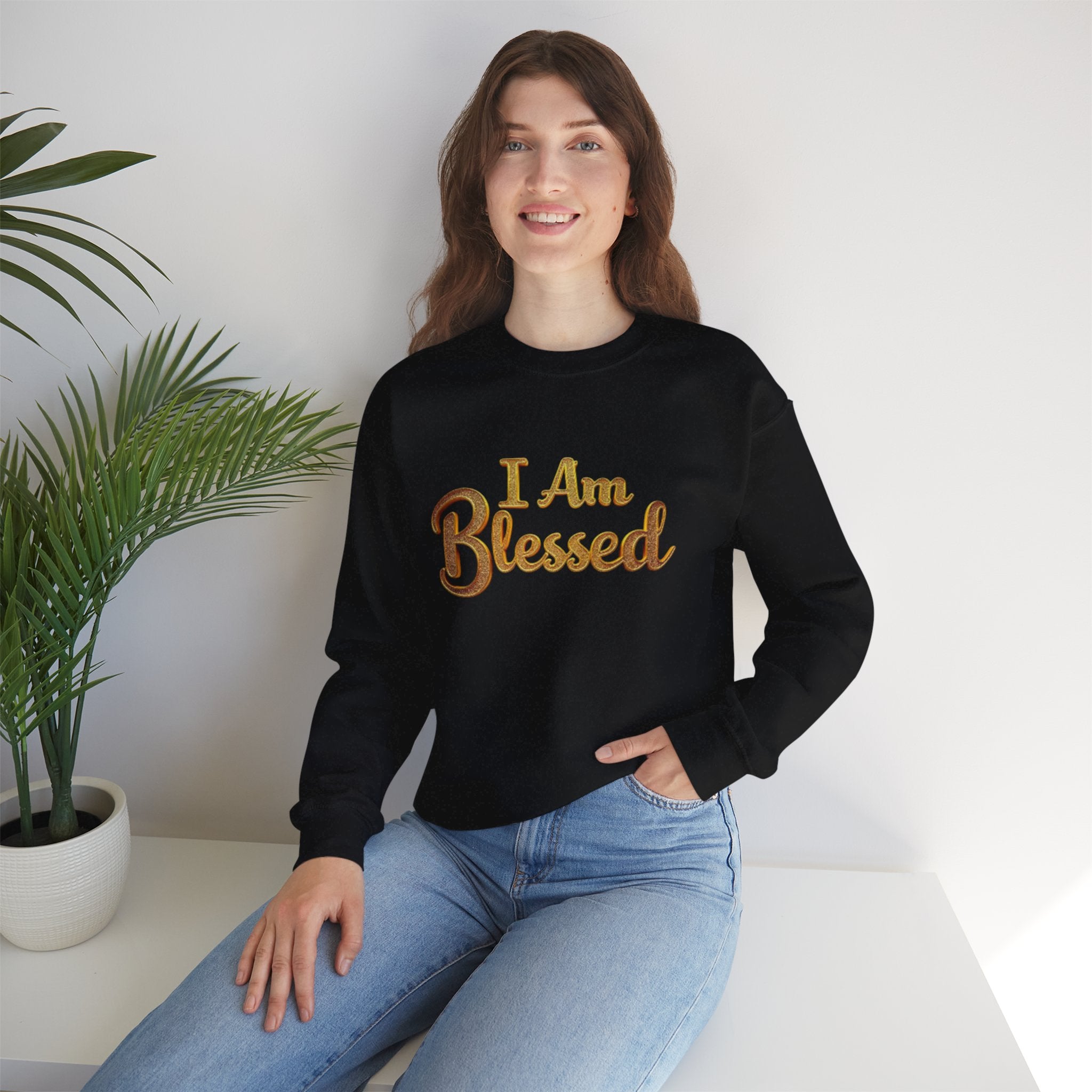 Blessed Crewneck Sweatshirt - Cozy Spiritual Apparel for Mindfulness, Perfect Gift for Holidays, Spiritual Retreats, Self-Care