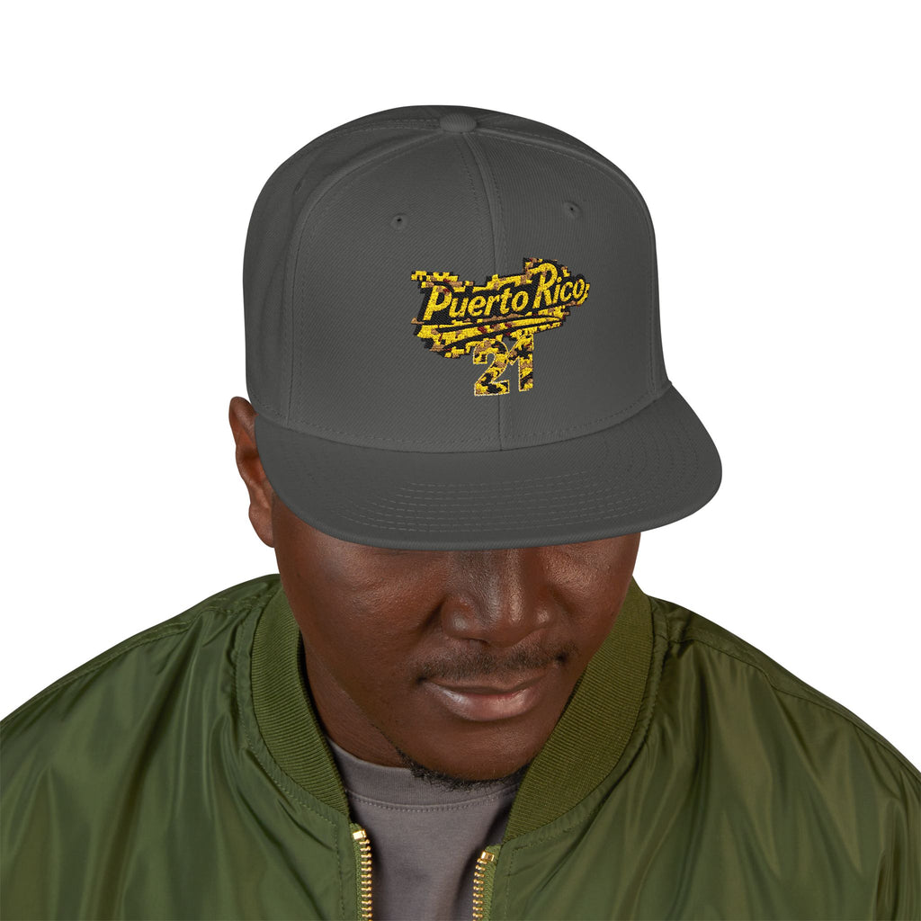 Gorra Snapback Puerto Rico 21: elegante gorra bordada para celebraciones de verano
