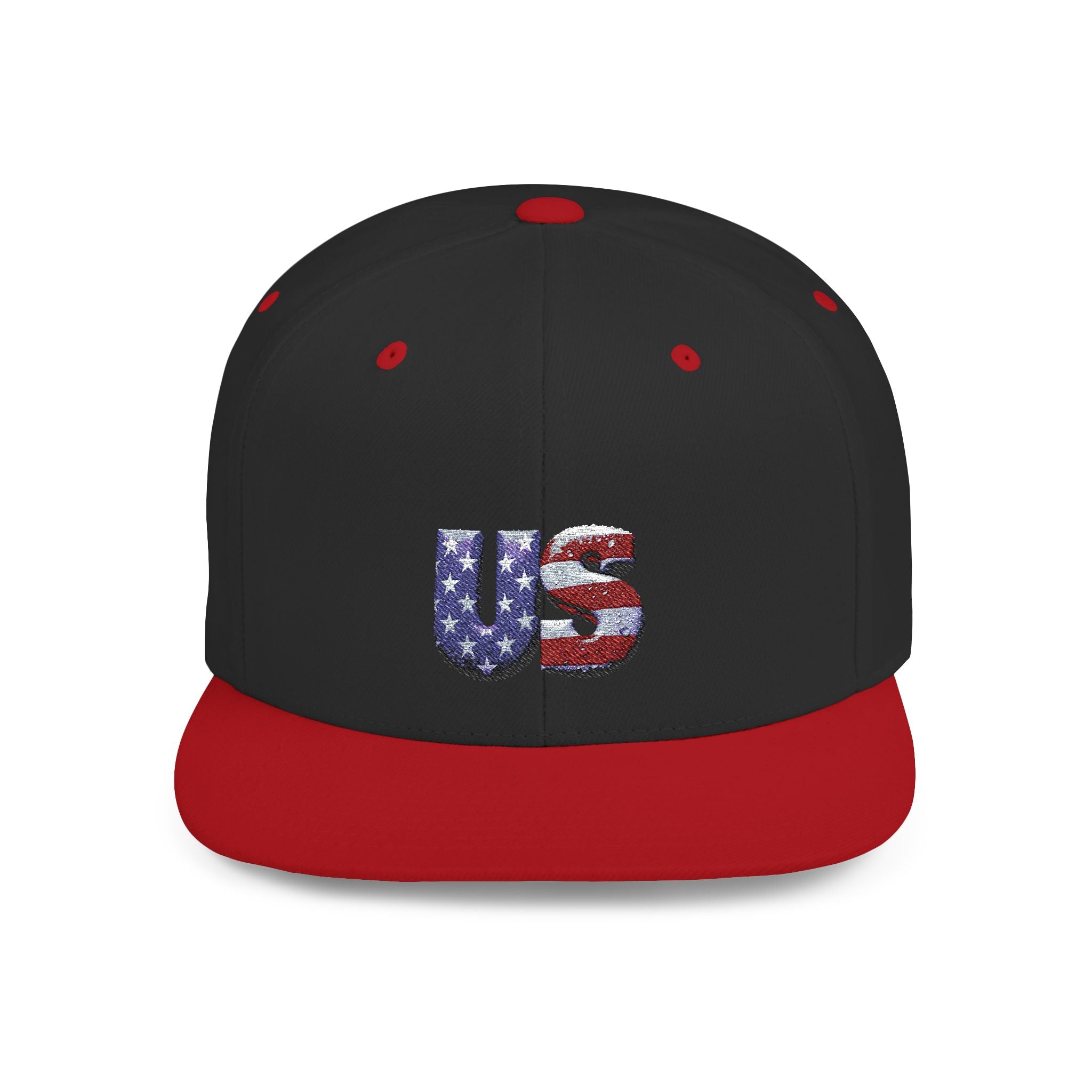 Patriotic Flat Bill Snapback Hat - 'US' Design