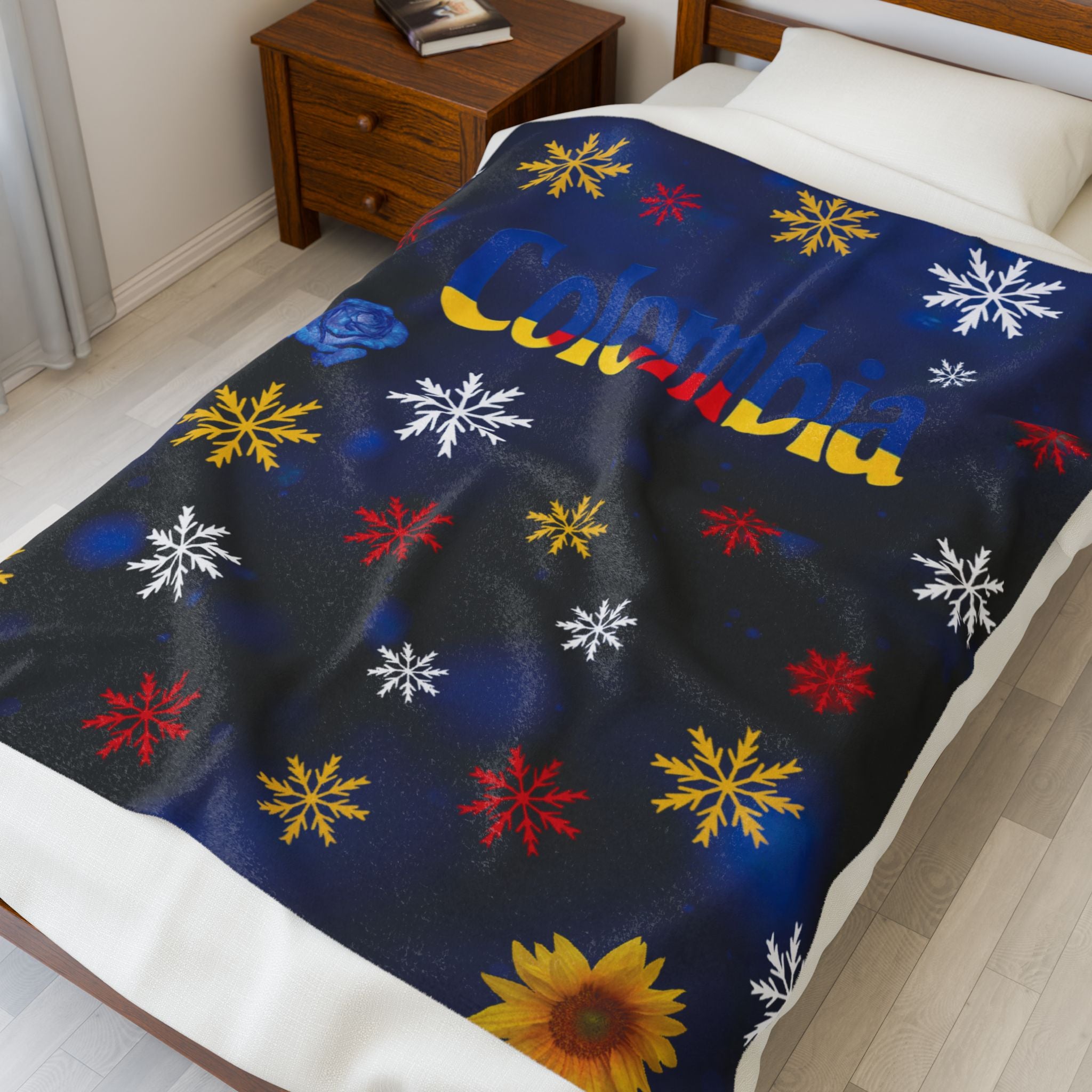 Manta de felpa de terciopelo con diseño Colombiano