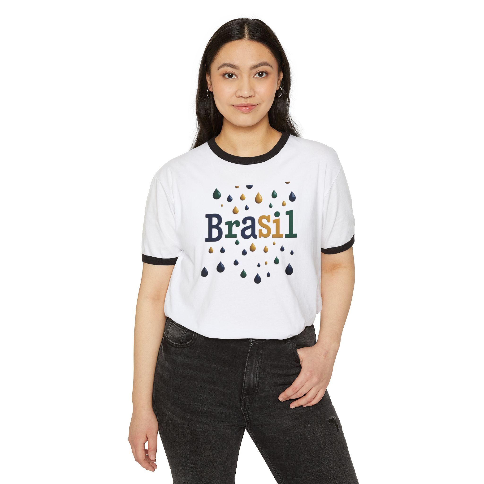 Camiseta Brasil Graphic Ringer - Camiseta estilosa e confortável para uso casual