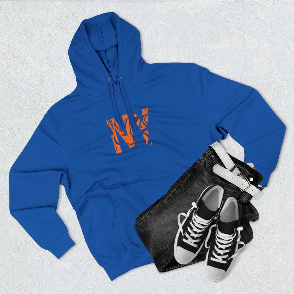 NY Three-Panel Fleece Hoodie, Cozy Hooded Sweatshirt, Casual Wear for All, Gift for Friends, Stylish Streetwear