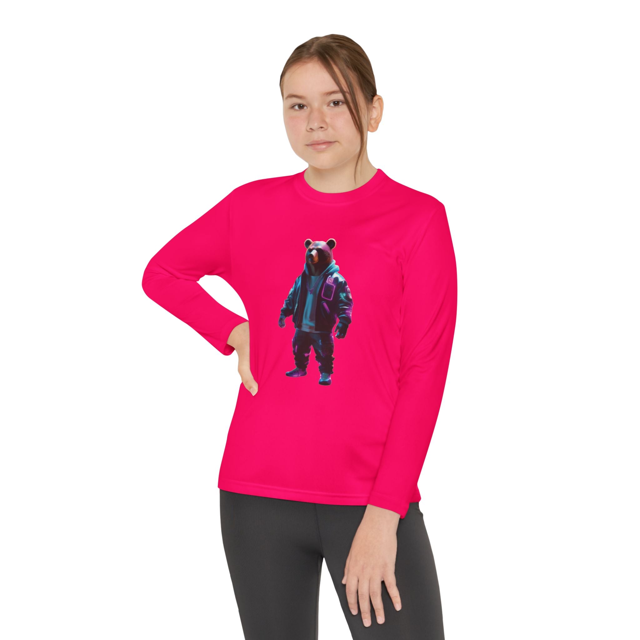 Youth Tee - Cute Bear Design for Girls, Gift for Any Occasion