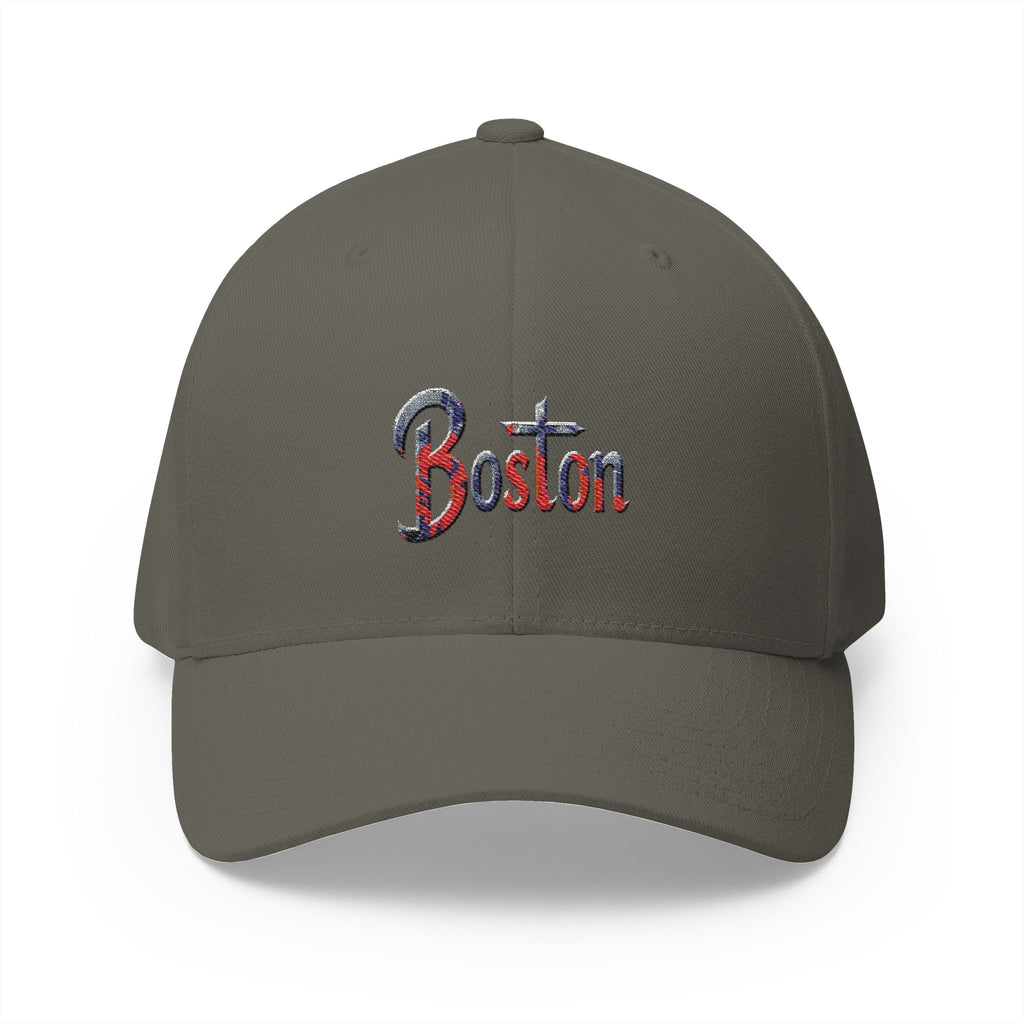 Boston Embroidered Cap — Patriotic Script Baseball Hat