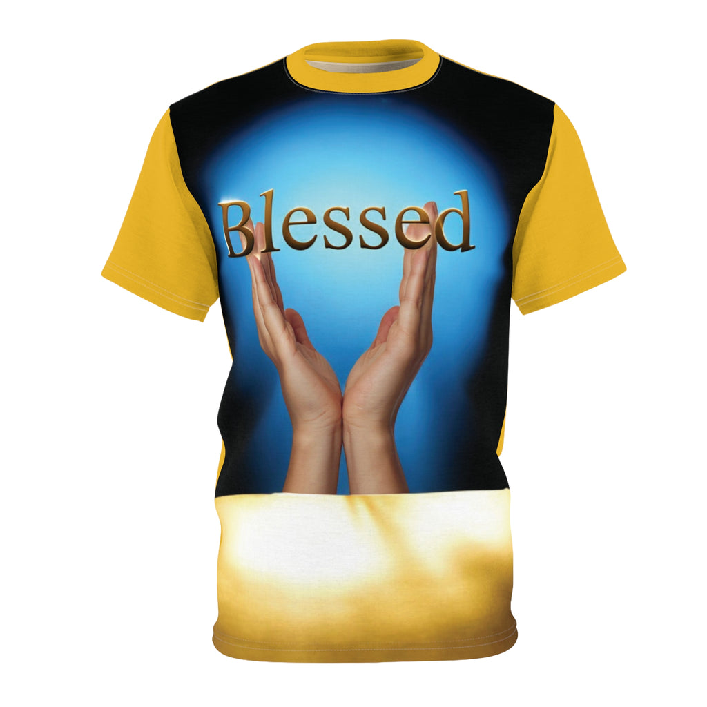 'Blessed' Unisex Cut &amp; Sew Tee - Perfect for Casual Wear, Gifts, Faith-Inspired Fashion, Everyday Comfort, Spiritual Celebrations