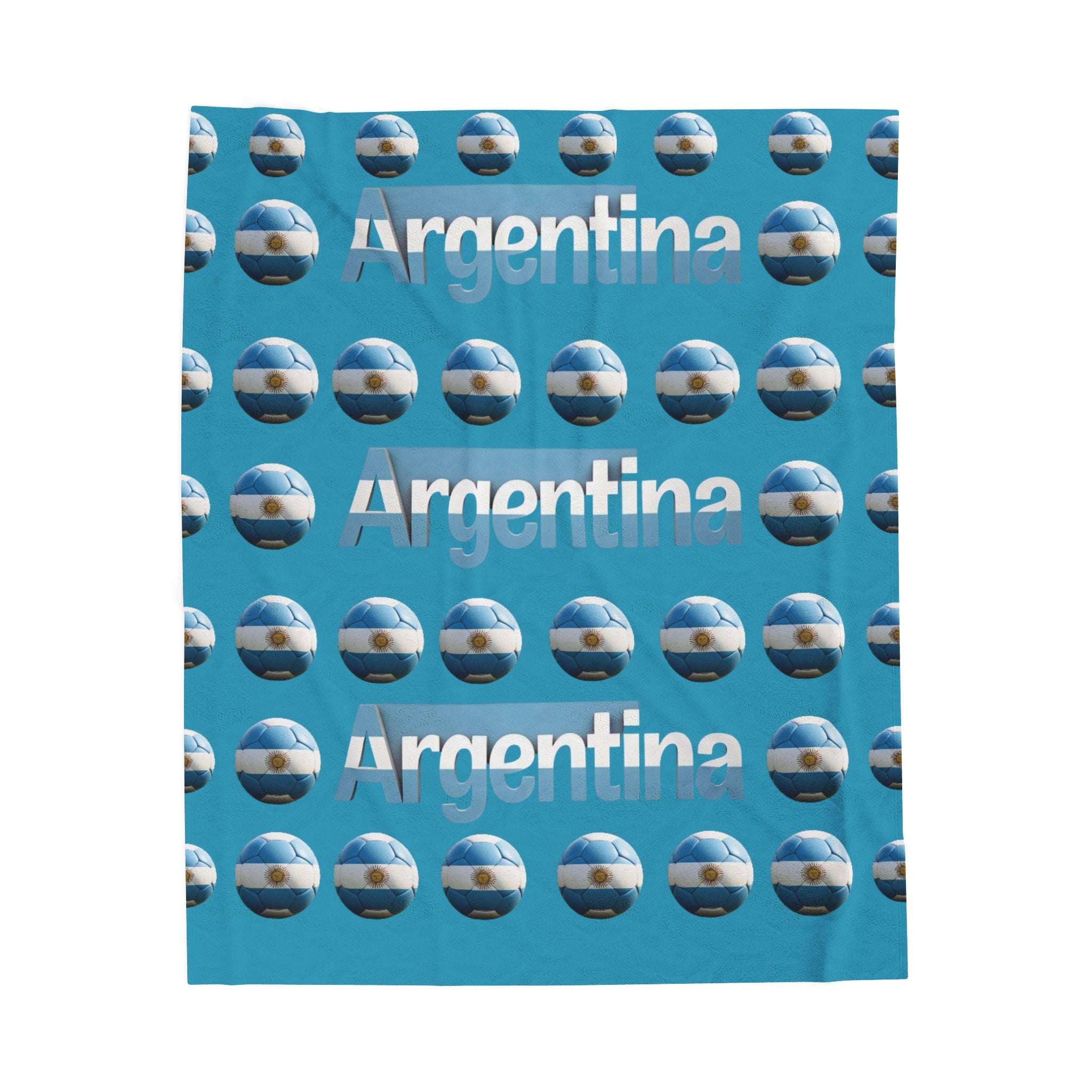 Manta de terciopelo de muchas bolas de soccer- Diseño argentino