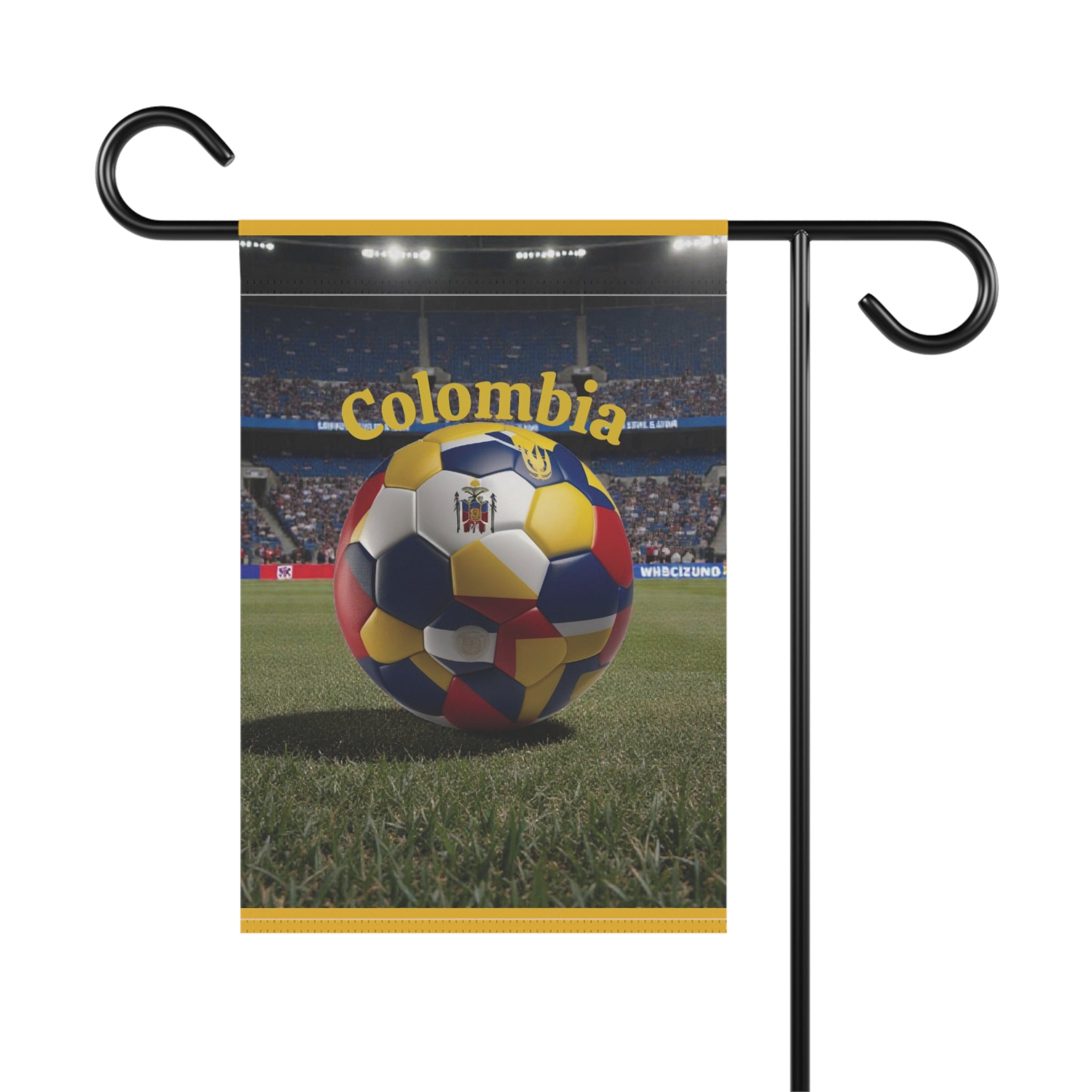 Colombia Soccer Garden Flag — Stadium Soccer Ball Banner