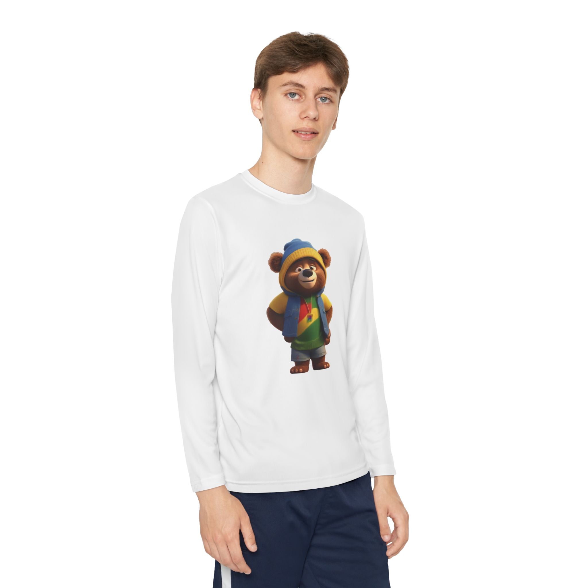 Youth Long Sleeve Tee - Bear Image Gift for Young People