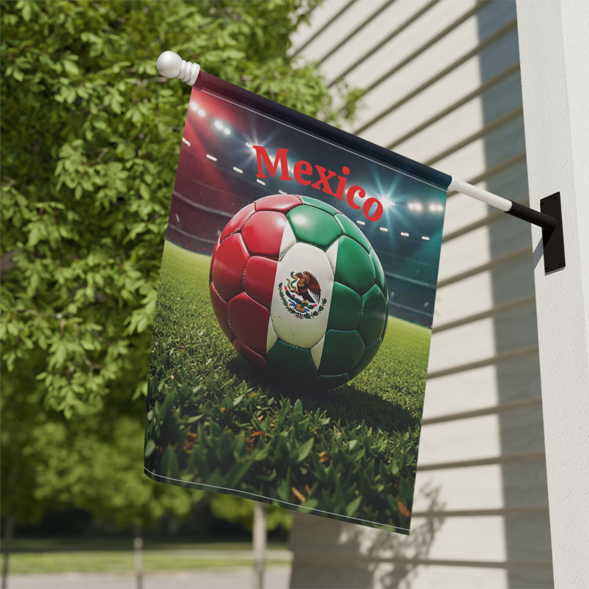 Mexico Soccer Garden Flag – Patriotic Football Yard Banner