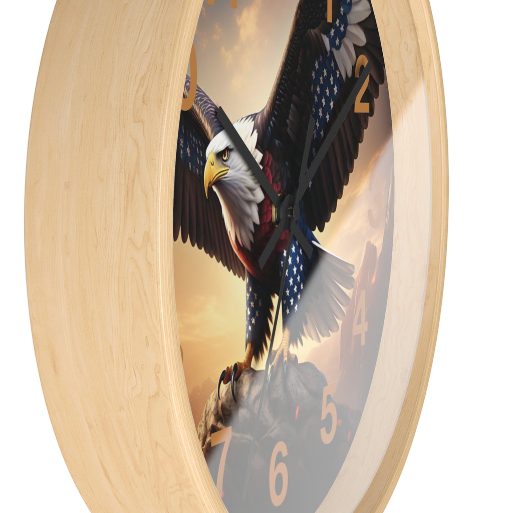 Patriotic Eagle Wall Clock - Bold American Spirit Decor