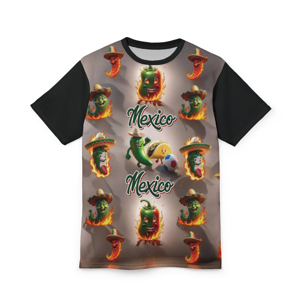 Vibrant Mexican themed unisex cut and sew t-shirt