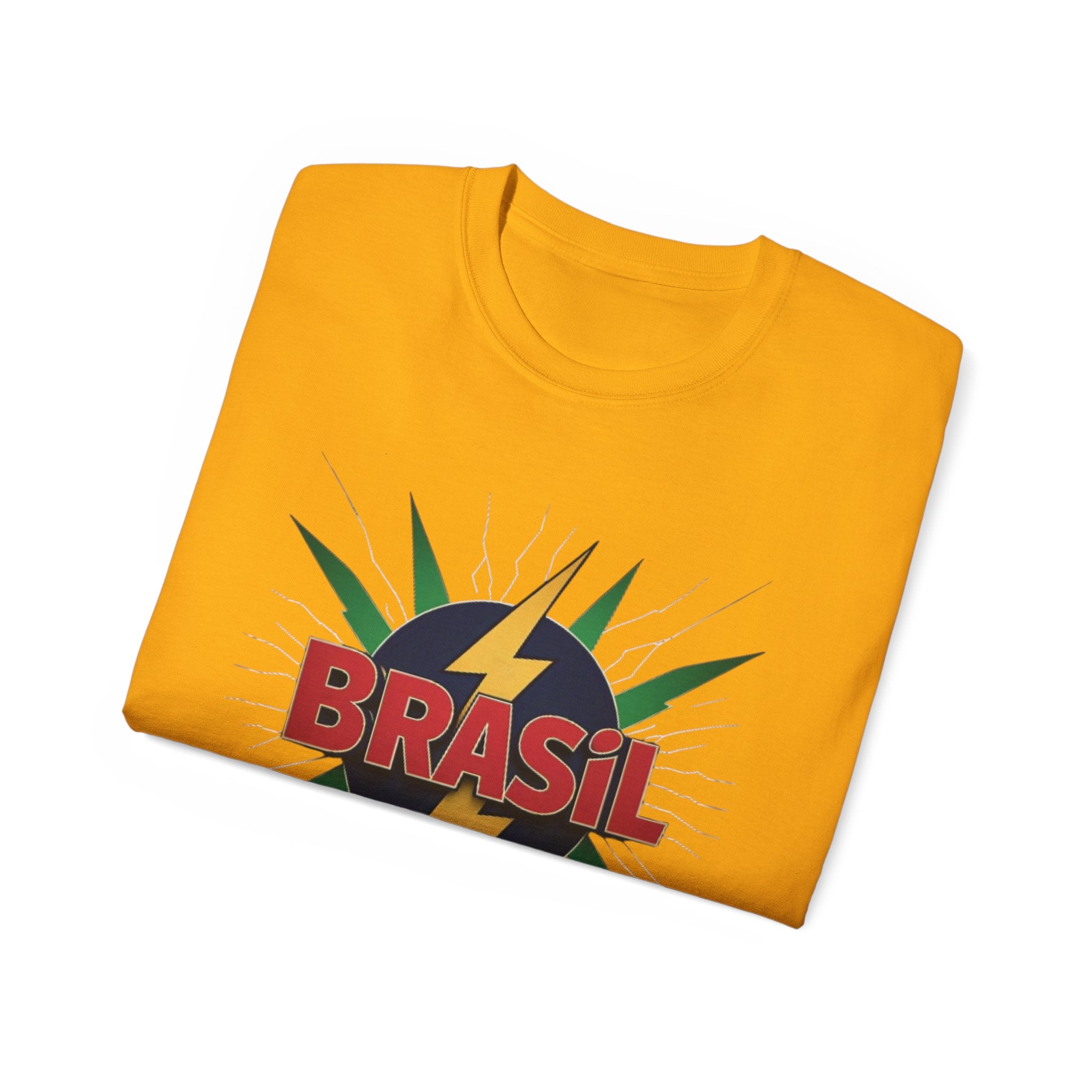 Brasil Tee - Camisa de algodão unissex vibrante para viajantes e comemorações