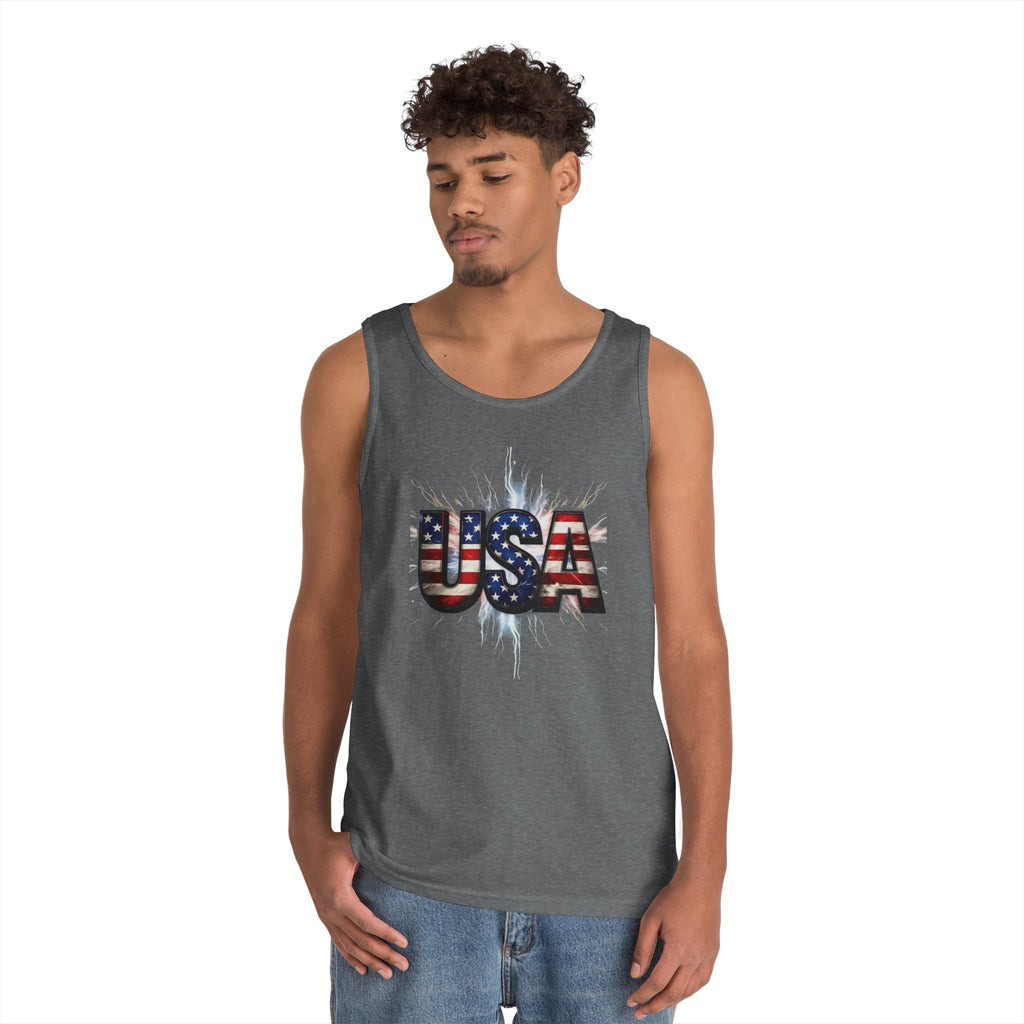USA Patriotic Unisex Heavy Cotton Tank Top