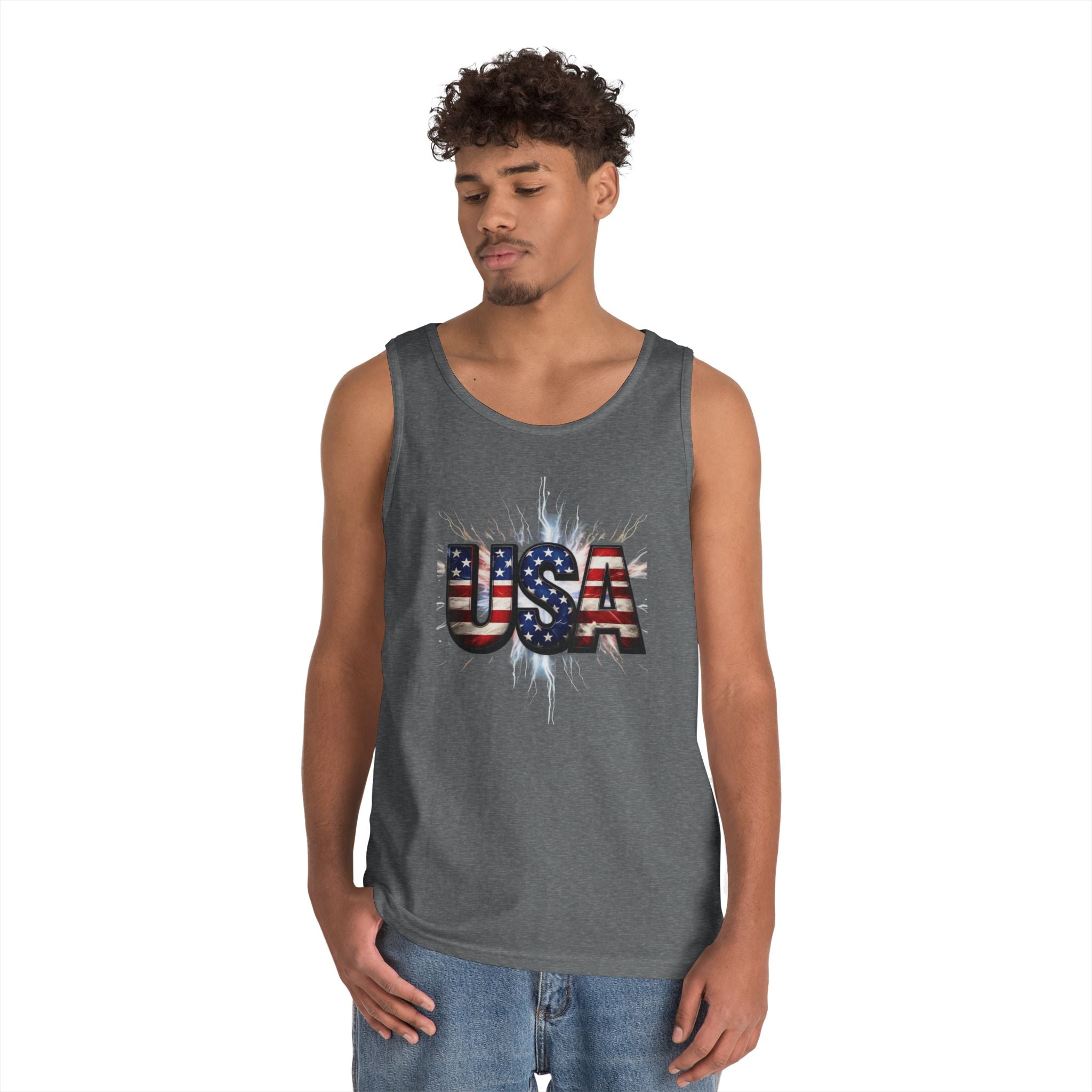 USA Patriotic Unisex Heavy Cotton Tank Top