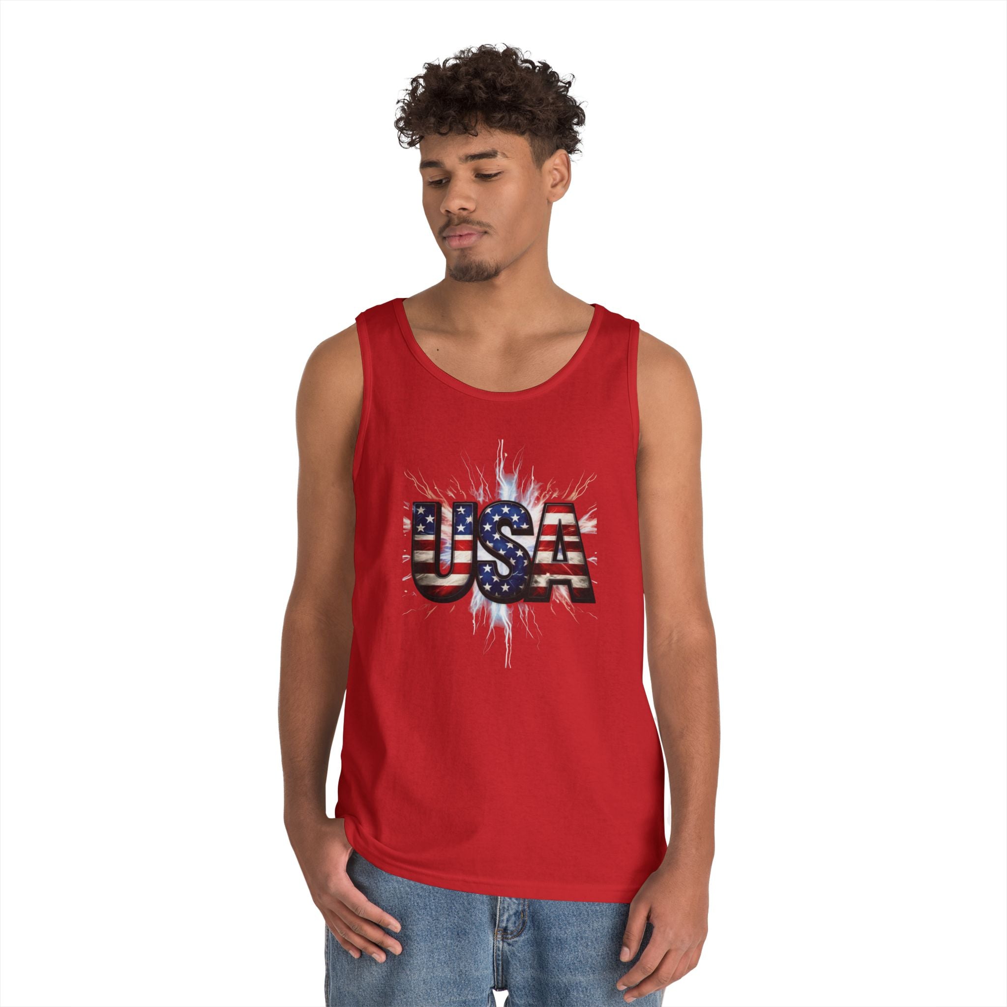 USA Patriotic Unisex Heavy Cotton Tank Top