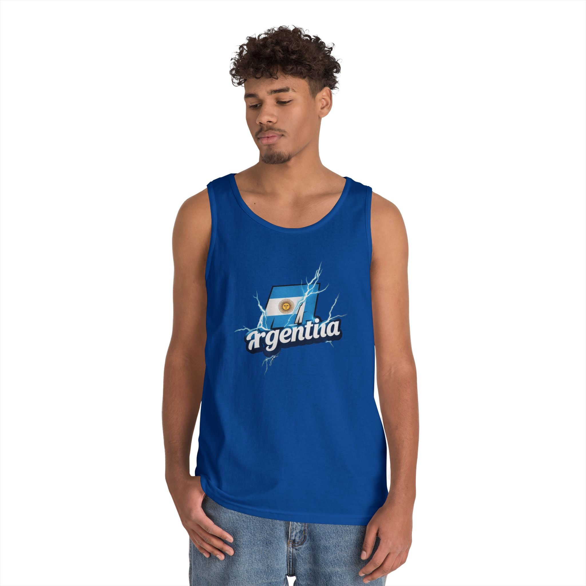 Camiseta unisex de algodón grueso con gráfico de Argentina Lightning