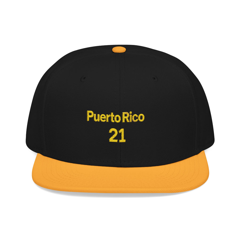 Gorra Snapback bordada Puerto Rico 21: una gorra elegante para los fanáticos del deporte o para uso casual
