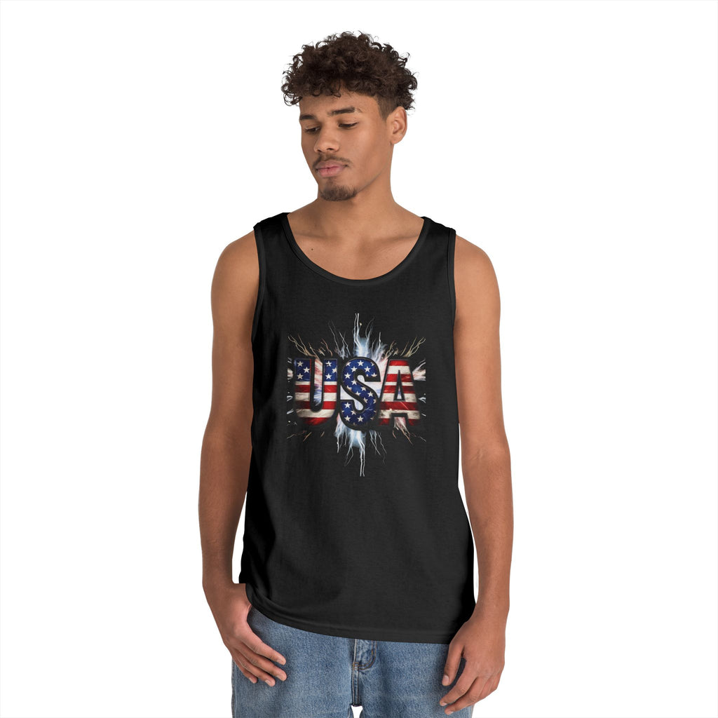 USA Patriotic Unisex Heavy Cotton Tank Top