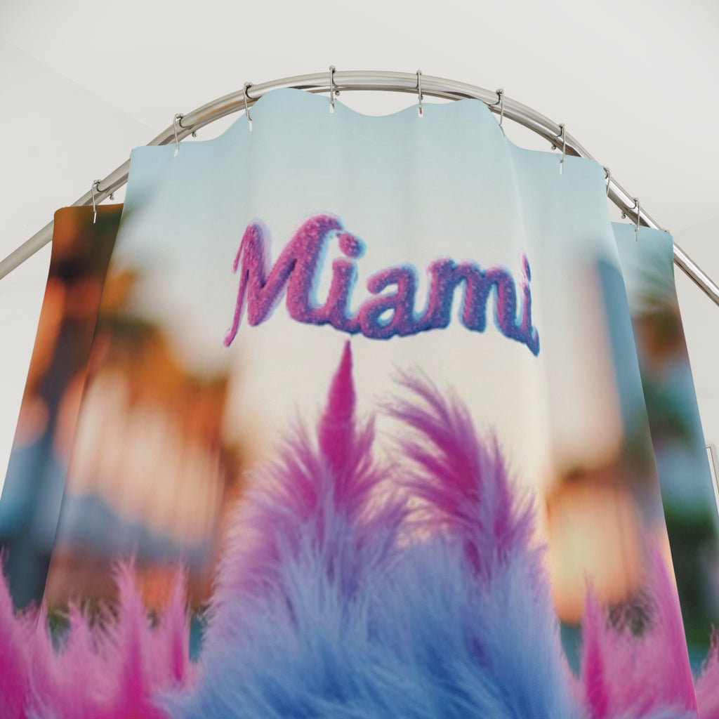 Vibrant Miami Shower Curtain - Tropical Décor for a Bright Bathroom