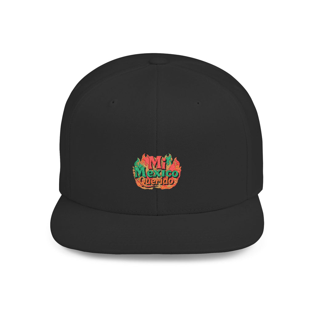 Gorra Snapback de visera plana - Gorra bordada "Mi México Querido" para amantes de la aventura