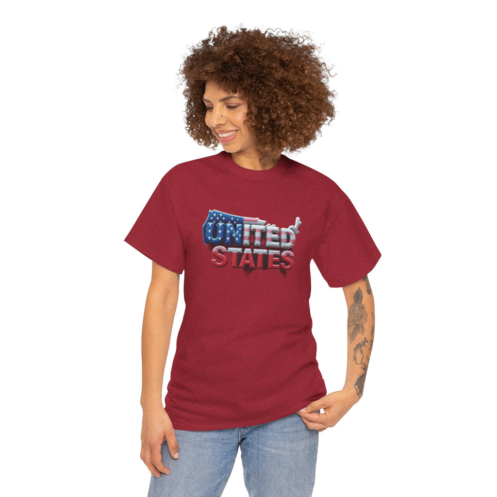 Unisex Heavy Cotton Tee - United States Graphic Tee for Patriotism & Independence Day